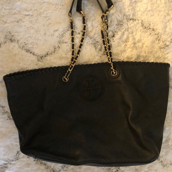 Tory Burch Black Leather Tote - Picture 1 of 4